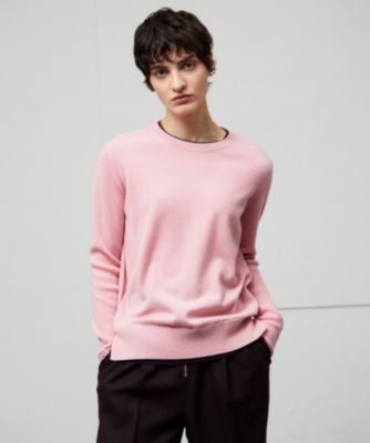 BEIGE 【洗える】POMPE / ウールカシミヤクルーネックニット BEIGE，(ベイジ)の【洗える】POMPE / ウールカシミヤクルー