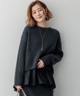 集英社HAPPY PLUS STORE23区 L（ニジュウサンク エル）/【Oggi2月号掲載/洗える】カシミヤブレンド クロップド ニット