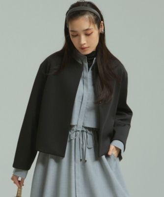 【23区】洗える♪ネオプレーンジャージージャケット ベージュ 32 23区 L(ニジュウサンク エル)の【洗える】ネオプレーン