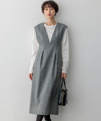 集英社HAPPY PLUS STORE23区（ニジュウサンク）/シルクネップヘリンボーン オールインワン ワンピース