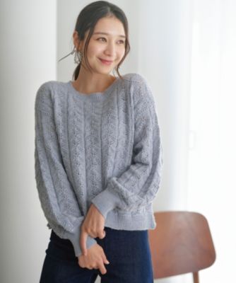 集英社HAPPY PLUS STOREANY SIS（エニィスィス）/【洗える】透かし編みスパンコール ニット