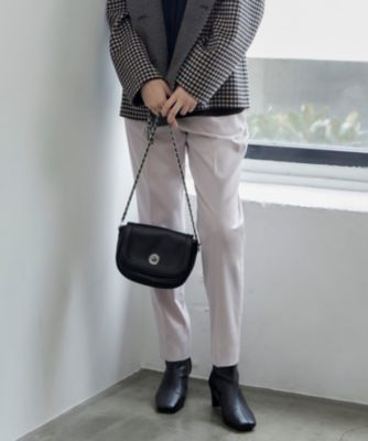 【洗える】ウォームサテン ドロストパンツ