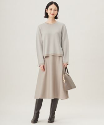 新品　自由区　ニットセットアップ　パールボタンの面と裏面リバーシブル着用可 新品 自由区 ニットセットアップ パールボタンの面と裏面リバーシブル