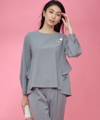 集英社HAPPY PLUS STORE組曲（クミキョク）/【KUMIKYOKU NAVY】ウーステッドライククロス フリルブラウス