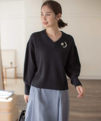 新品 組曲L 手洗い可 ウール カシミヤ ミックス Vネックニット 組曲｜【8色展開・手洗い可】ウールカシミヤミックス Vネックニット