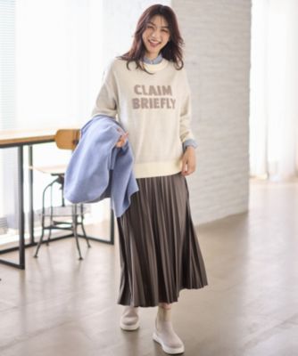 ANY(エニィ)の【ウエストゴム】レザーライクプリーツスカート通販