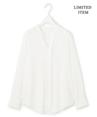 集英社HAPPY PLUS STOREICB L（アイシービー　エル）/【WEB限定・UVケア・速乾・洗える】BackSatinAmunzen キーネックブラウス