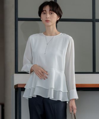 集英社HAPPY PLUS STORE23区 S（ニジュウサンク エス）/【洗える】テプラマットシフォン ブラウス