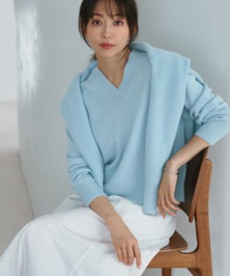 未使用タグ付き✨ 23区 24SS 洗える ウールカシミヤVネックニット 38