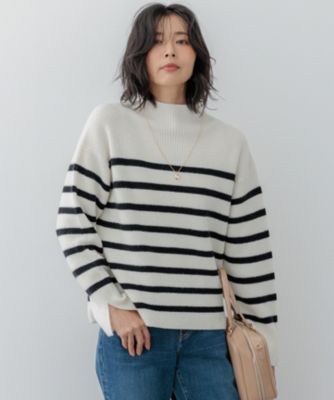 集英社HAPPY PLUS STORE23区 L（ニジュウサンク エル）/【Oggi2月号掲載/洗える】ウールカシミヤ ボーダー ニット