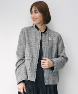美品！自由区のツイードジャケット 40/41 自由区(ジユウク)の【カタログ掲載・セットアップ対応・洗える