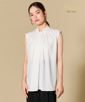 集英社HAPPY PLUS STOREBEIGE，（ベイジ）/ANITA / ノースリーブタックブラウス