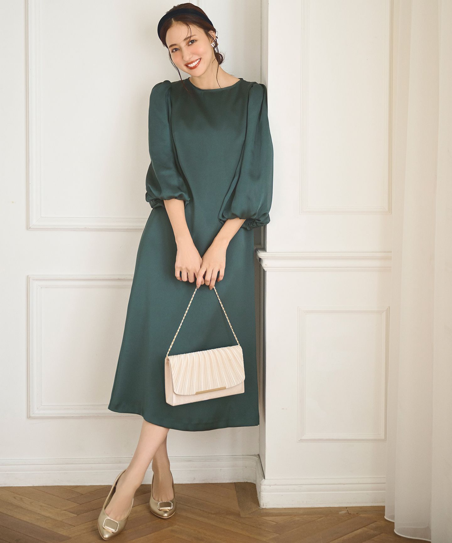 any SiS(エニィスィス)/【洗える】シフォンスリーブサック ドレス