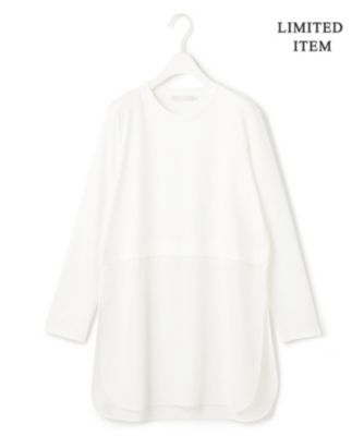 【ICB L】シアージャージーコンビ カットソー ICB L(アイシービー エル)の【WEB限定・洗える】 シアー