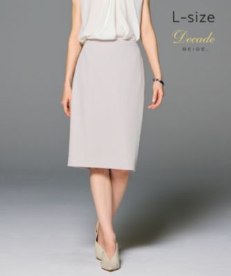 ベイジ LUIZA ルイーザ タイトスカート 膝丈 ストレッチ ウォッシャブル BEIGE，(ベイジ)の【洗える・L-size】LUIZA / タイトスカート