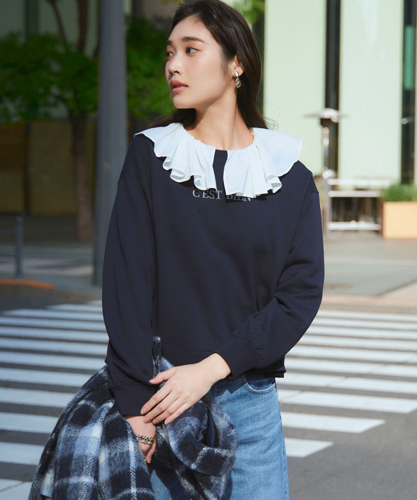 23区 S(ニジュウサンク エス)/【一部店舗限定/洗える】クリアコットンテリー セットアップ ロゴ スウェット