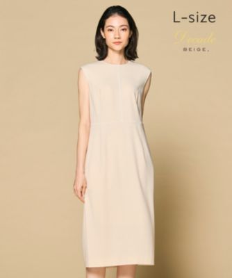 集英社HAPPY PLUS STOREBEIGE，（ベイジ）/【洗える・L-size】CINDY / クルーネックドレス