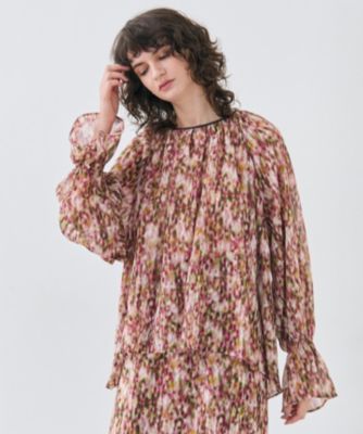 集英社HAPPY PLUS STOREBEIGE，（ベイジ）/【洗える】BORONIA / フラワーシフォンブラウス