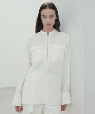 信頼への信頼 BEIGE，(ベイジ)の【洗える】JASMINE / スタンドカラージップ トップス