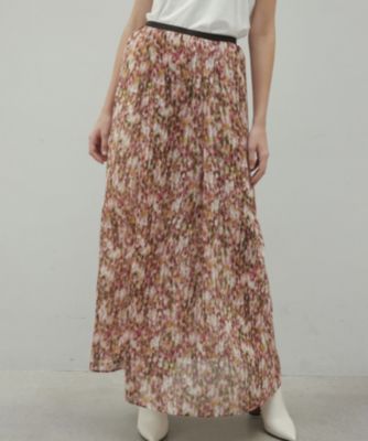 集英社HAPPY PLUS STOREBEIGE，（ベイジ）/【洗える】BORONIA / フラワーシフォンロングスカート