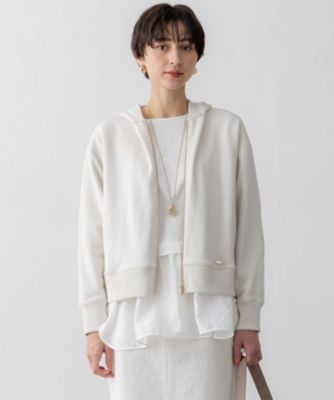 23区新品【VERY3月号掲載/洗える】コットンテリー ジップアップ フーディー VERY3月号掲載/洗える】コットンテリー ジップアップ フーディー