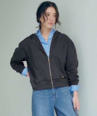 23区新品【VERY3月号掲載/洗える】コットンテリー ジップアップ フーディー 23区 L(ニジュウサンク エル)の【VERY3月号掲載/洗える
