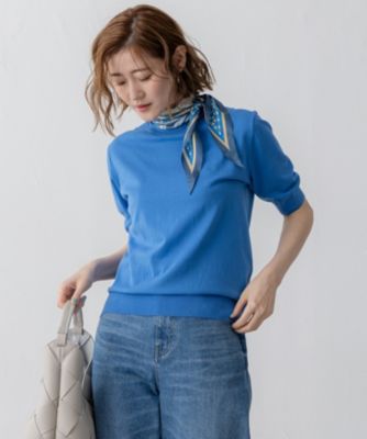 集英社HAPPY PLUS STORE23区 L（ニジュウサンク エル）/【Oggi5月号掲載/洗える】プレミアムビオコットン 半袖 ニット