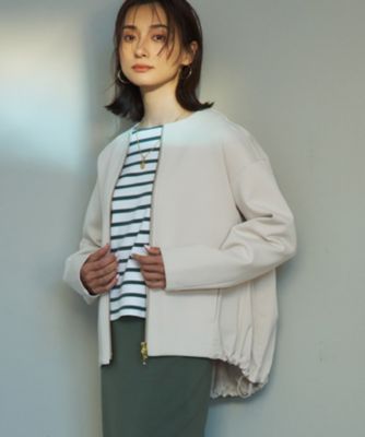 23区今季新品【洗える】コットンエアー ギャザー ライトアウター 23区 L(ニジュウサンク エル)の【洗える】コットンエアー