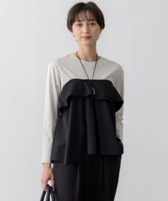 集英社HAPPY PLUS STORE23区 L（ニジュウサンク エル）/【洗える】ライトクロスビスチェコンビ ジャージー カットソー