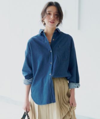 集英社HAPPY PLUS STORE23区 L（ニジュウサンク エル）/【洗える】ライトダンガリー 2WAY シャツ