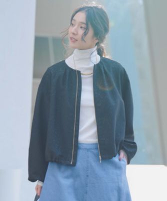 23区【洗える】春夏用　ジオメトリックジャカード ブルゾン　未使用品 23区(ニジュウサンク)の【洗える】ジオメトリックジャカード