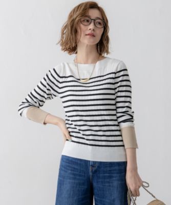 集英社HAPPY PLUS STORE23区 L（ニジュウサンク エル）/【洗える】シルキーレーヨンワイドリブ ニット
