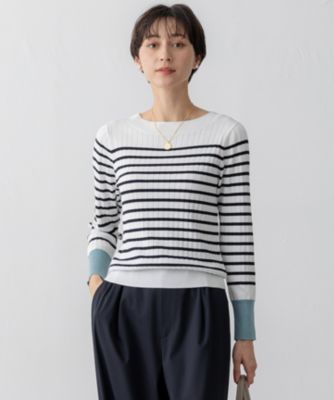 集英社HAPPY PLUS STORE23区 L（ニジュウサンク エル）/【洗える】シルキーレーヨンワイドリブ ニット