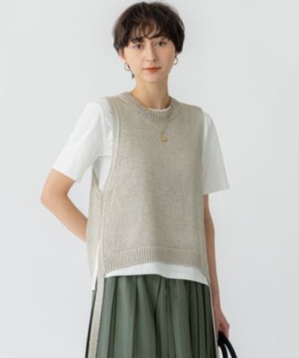 集英社HAPPY PLUS STORE23区 L（ニジュウサンク エル）/【洗える】ブライトリリーヤーン ニット ベスト