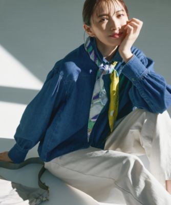 【新品タグ付き】BEAUTY &YOUTH ボリュームスリーブ　デニムシャツ 23区(ニジュウサンク)の【Oggi3月号掲載/洗える】ライトダンガリー