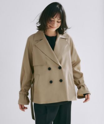 集英社HAPPY PLUS STOREICB L（アイシービー　エル）/トリアセコットンギャバジン ショートトレンチコート