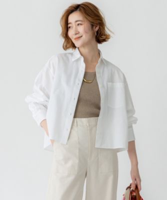23区　【洗える】CANCLINI クロップド テントライン シャツ 23区(ニジュウサンク)の【洗える】CANCLINI クロップド テント