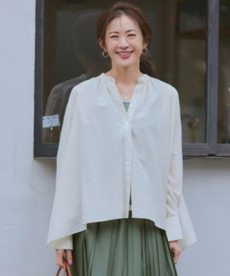 集英社HAPPY PLUS STORE23区 S（ニジュウサンク エス）/【洗える】シアーコットンシルク ハンカチーフヘム デザイン シャツ