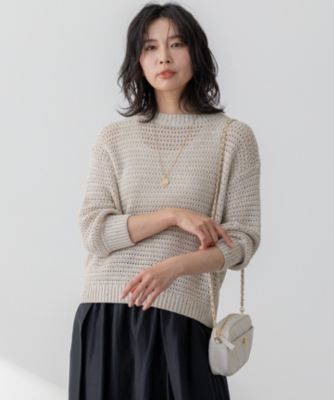 23区【洗える】スパングル ボートネック ニット 23区(ニジュウサンク)の【洗える】スパングル ボートネック
