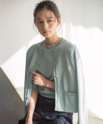 集英社HAPPY PLUS STORE組曲 S（クミキョク　エス）/【WEB限定・接触冷感・UVカット】ビジューニット ジャケット