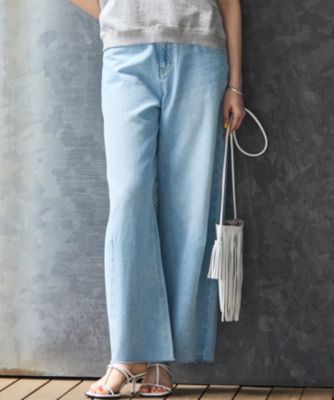 新品 23区 L【SLOW】LIGHT DENIM バレルワイド パンツ 46 23区 L(ニジュウサンク エル)の【SLOW/一部店舗限定】LIGHT DENIM