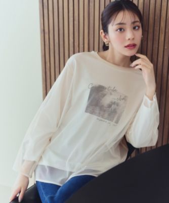 集英社HAPPY PLUS STOREany SiS（エニィスィス）/【貴島明日香さんコラボ】チュールレイニャード猫 Tシャツ