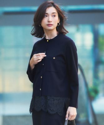 集英社HAPPY PLUS STORE23区 L（ニジュウサンク エル）/【洗える】コンフォートストレッチ ニット カーディガン