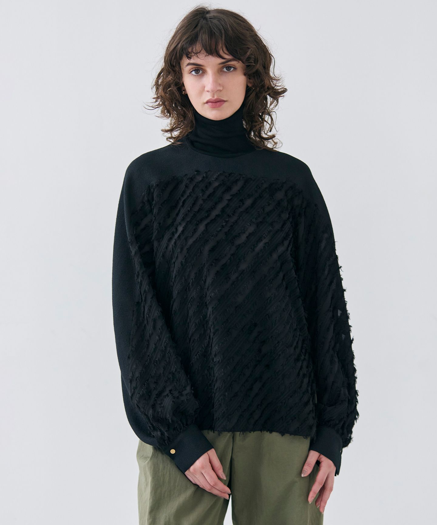 BEIGE，(ベイジ)/【洗える】BANKSIA / ニットコンビカットジャカードブラウス