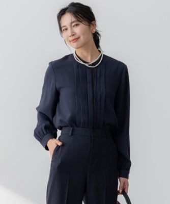 23区 新品·タグ付き 今期【吸水速乾/UVケア/洗える】 バイカラー ブラウス 23区(ニジュウサンク)の【吸水速乾/UVケア/洗える】ストレッチ