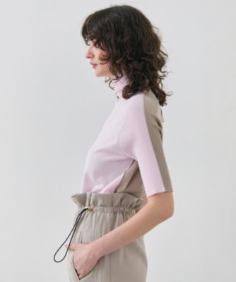ベイジ今季新品【洗える】JULIE / シルク混カラーブロックタートルニット4 ベイジ, BEIGE, 【洗える】JULIE / シルク混カラーブロック