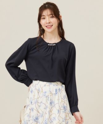 集英社HAPPY PLUS STOREany SiS（エニィスィス）/【洗える】フロントパール調 ブラウス