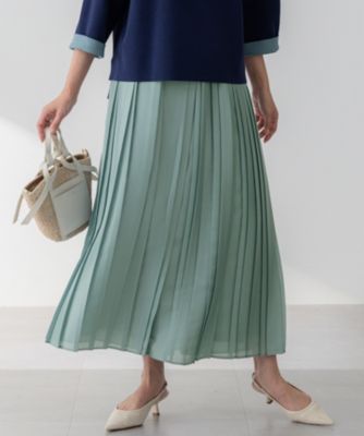 【洗える】シアーコンビ プリーツ スカート　23区 洗える】シアーコンビ プリーツ スカート / 23区 | ファッション