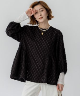 23区(ニジュウサンク)の【洗える】シアーカットジャカード ブラウス