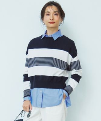 集英社HAPPY PLUS STORE23区（ニジュウサンク）/【洗える】コットンポリエステルストレッチ ショート ニット
